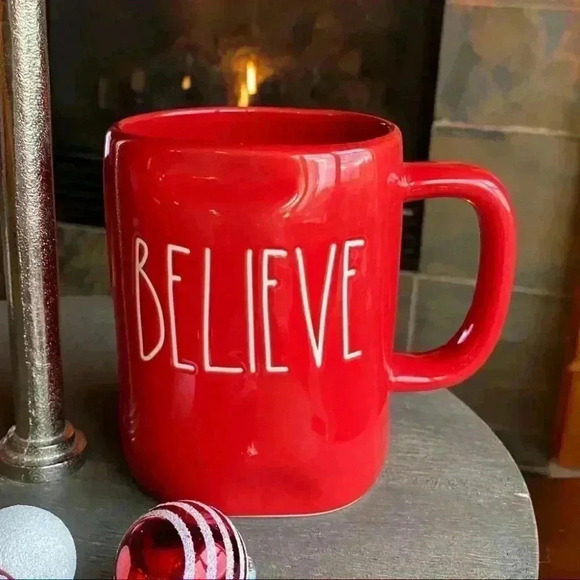 ❤️ NEW Rae Dunn BELIEVE - Beautiful Christmas RED Holiday Ceramic Coffee Mug/Cup - Picture 7 of 11